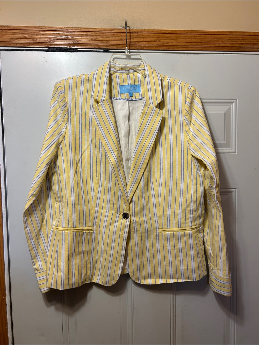 Draper‎ James Yellow Striped Women’s Blazer Jacket L